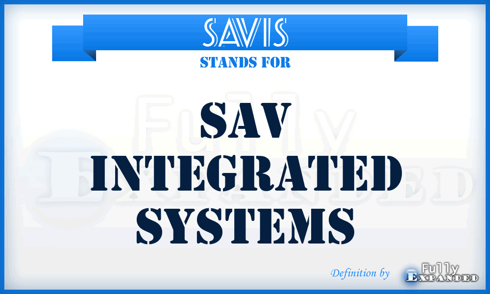 SAVIS - SAV Integrated Systems