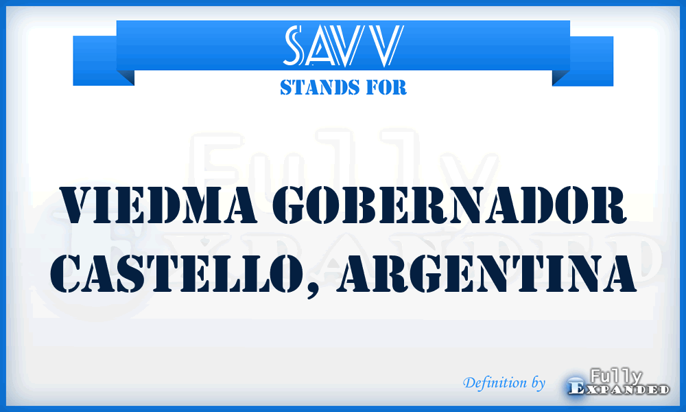 SAVV - Viedma Gobernador Castello, Argentina