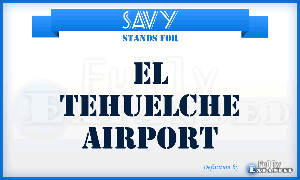 SAVY - El Tehuelche airport