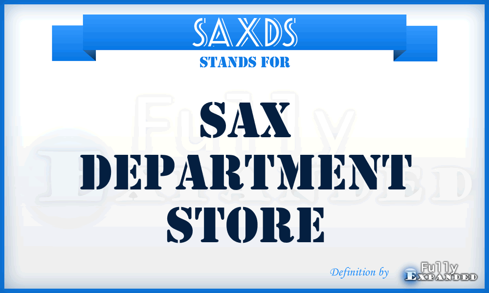 SAXDS - SAX Department Store