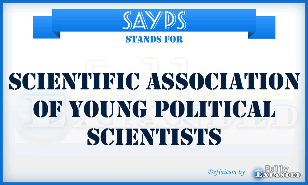 SAYPS - Scientific Association of Young Political Scientists