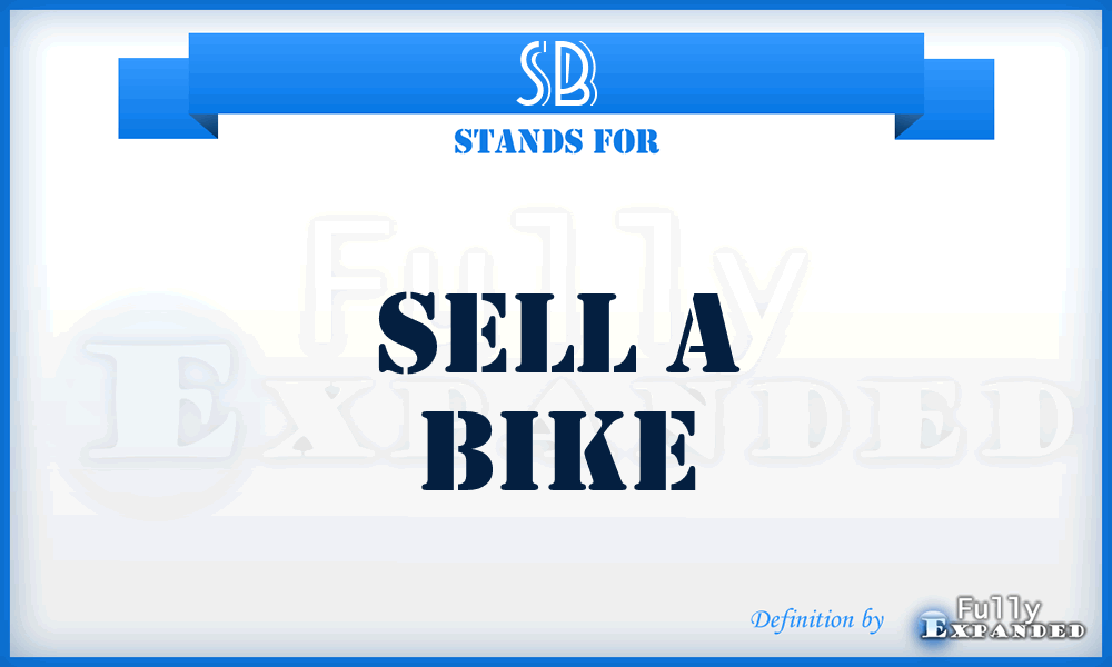 SB - Sell a Bike