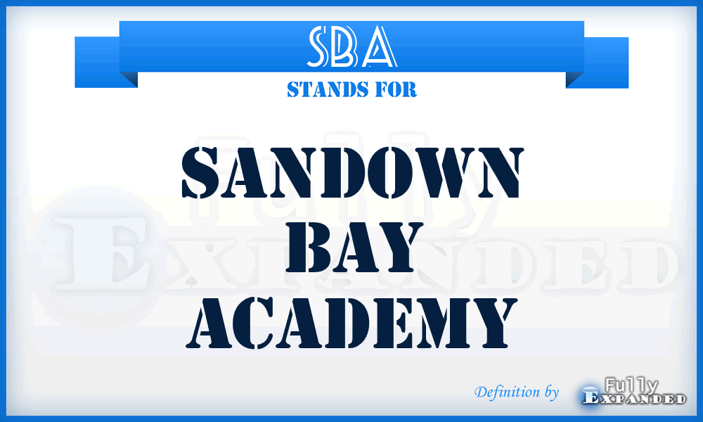 SBA - Sandown Bay Academy