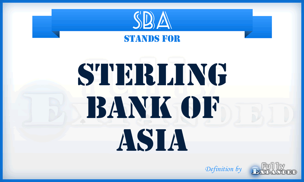 SBA - Sterling Bank of Asia