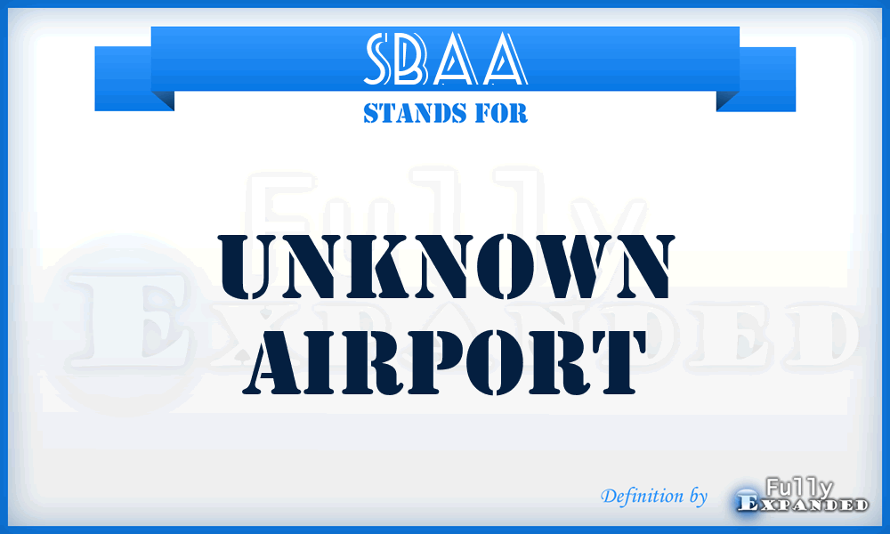 SBAA - Unknown airport