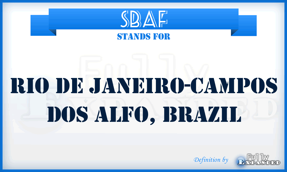 SBAF - Rio de Janeiro-Campos dos Alfo, Brazil