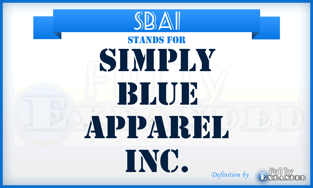 SBAI - Simply Blue Apparel Inc.