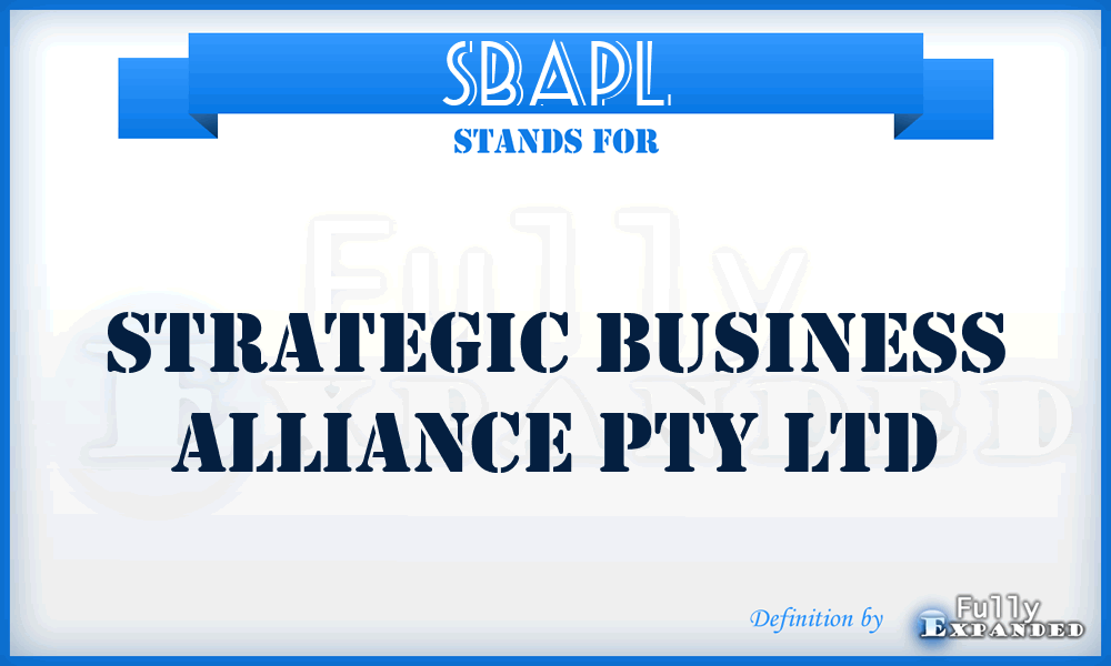 SBAPL - Strategic Business Alliance Pty Ltd