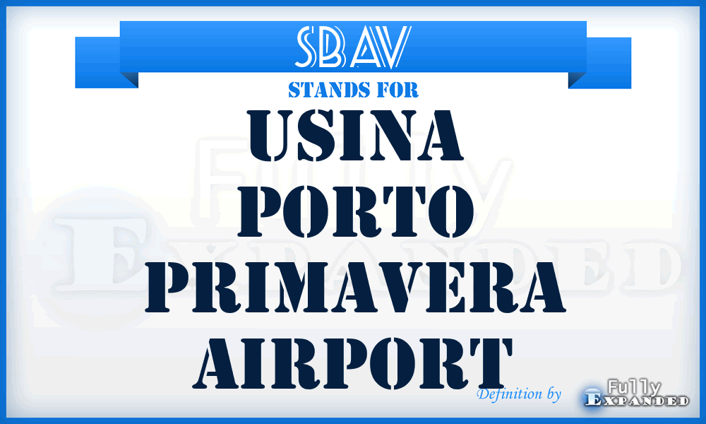 SBAV - Usina Porto Primavera airport
