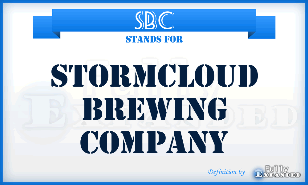 SBC - Stormcloud Brewing Company