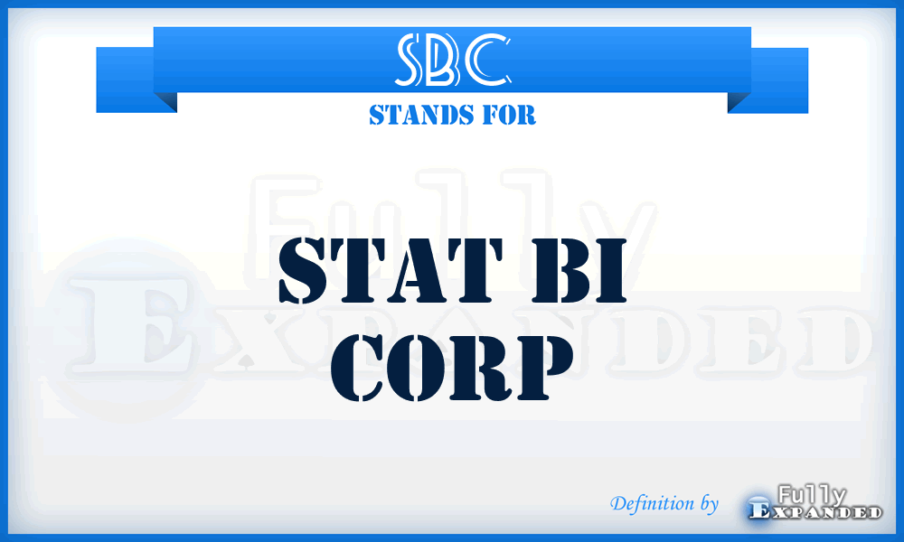 SBC - Stat Bi Corp
