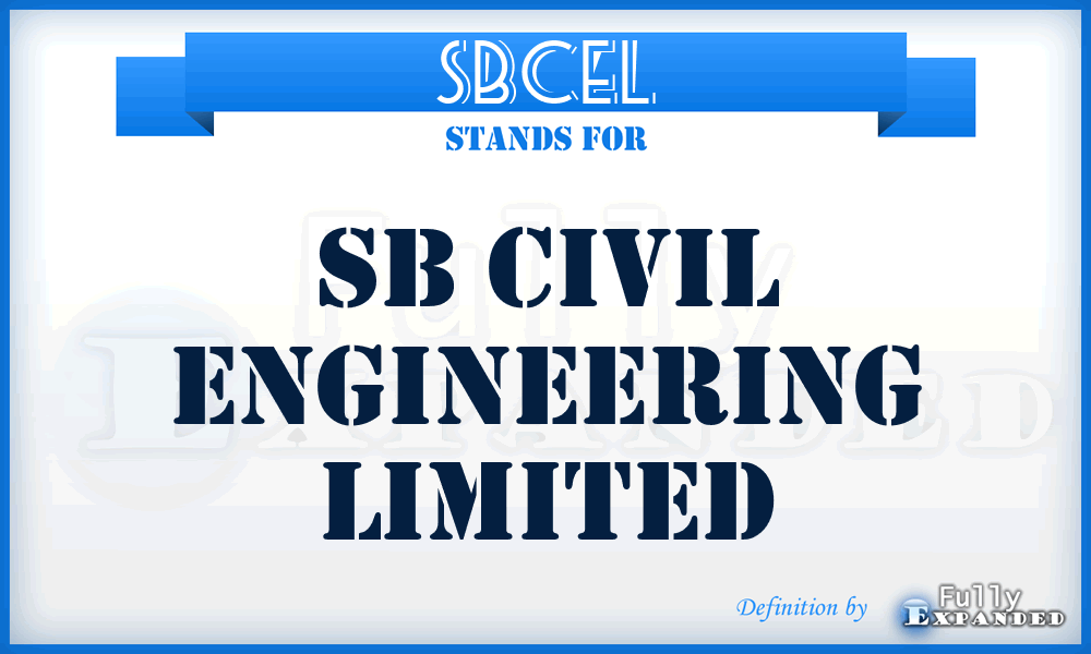 SBCEL - SB Civil Engineering Limited