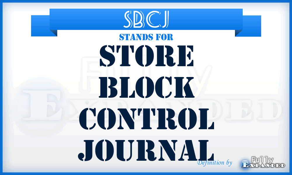 SBCJ - store block control journal