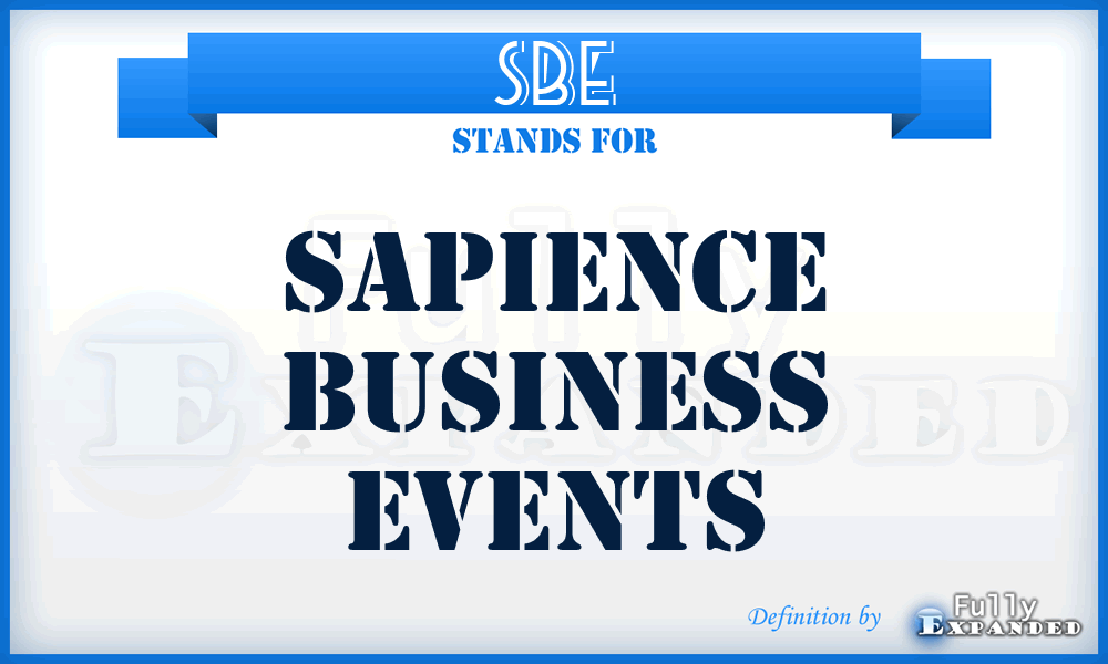 SBE - Sapience Business Events