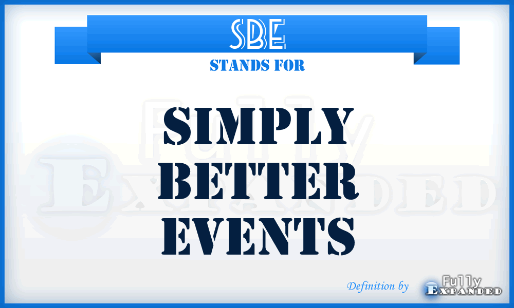 SBE - Simply Better Events