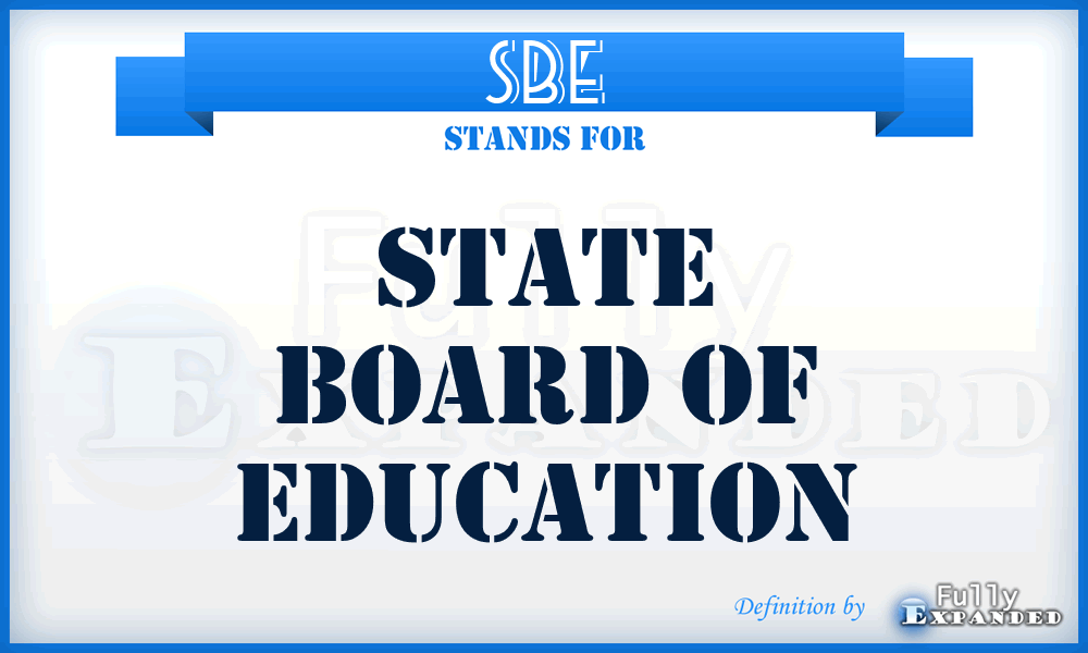 SBE - State Board of Education