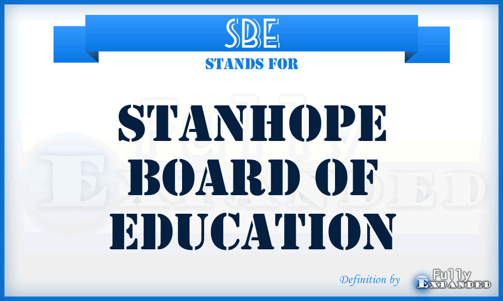 SBE - Stanhope Board of Education