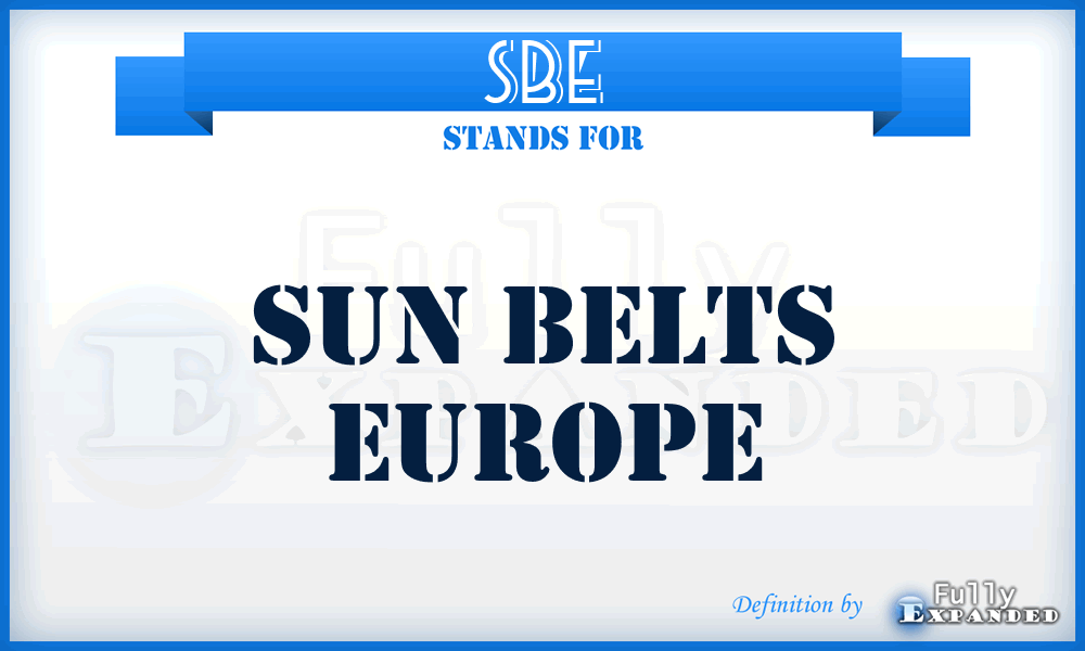 SBE - Sun Belts Europe