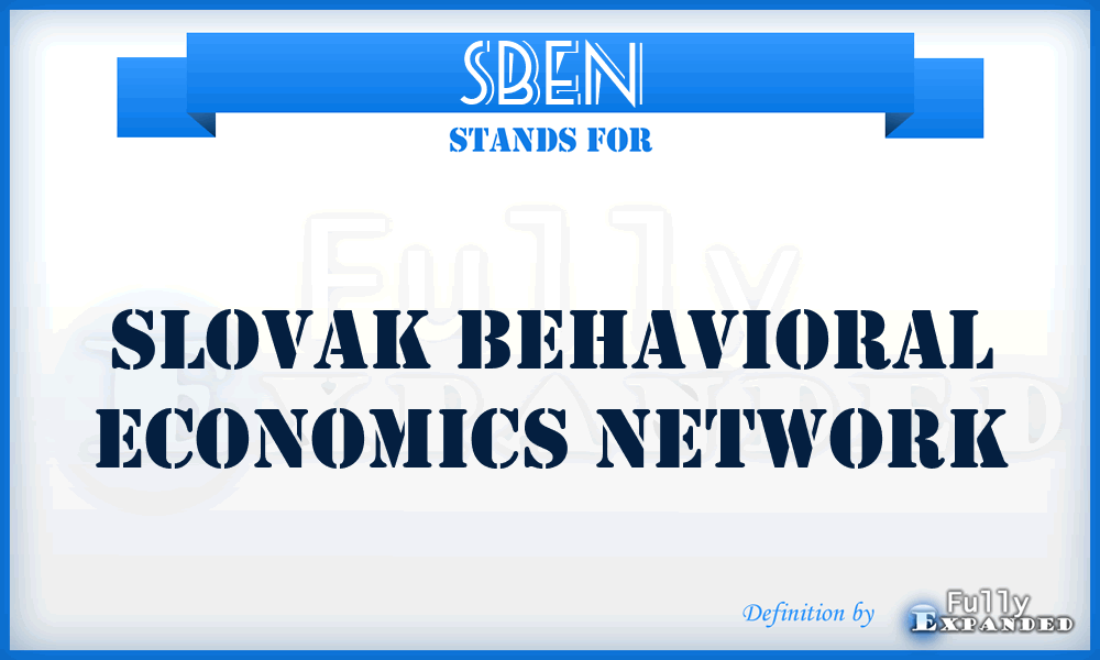 SBEN - Slovak Behavioral Economics Network