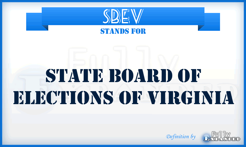 SBEV - State Board of Elections of Virginia