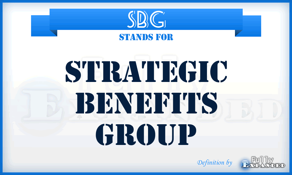 SBG - Strategic Benefits Group