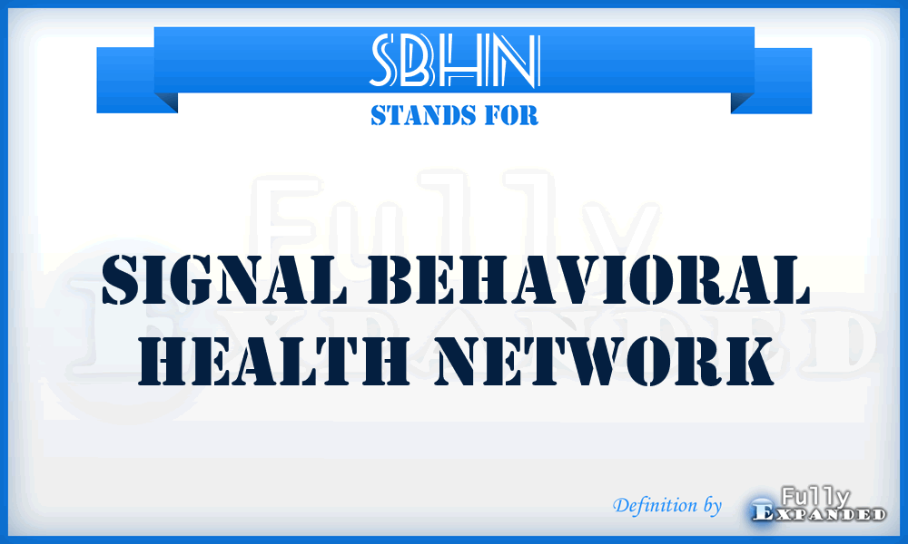 SBHN - Signal Behavioral Health Network