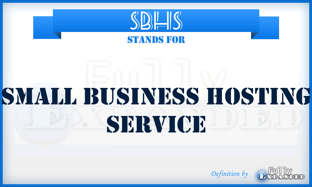 SBHS - Small Business Hosting Service