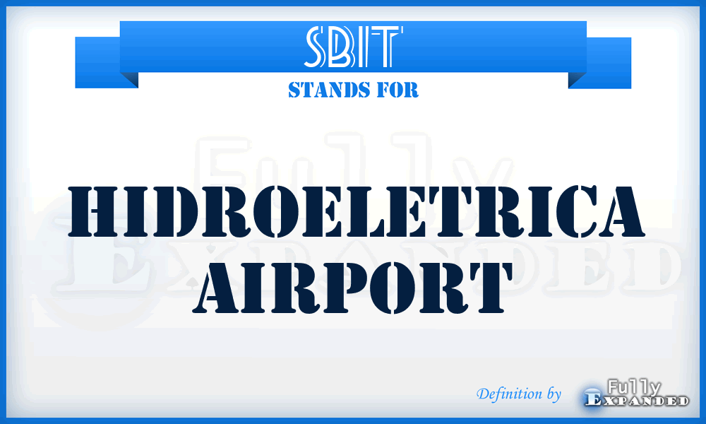 SBIT - Hidroeletrica airport