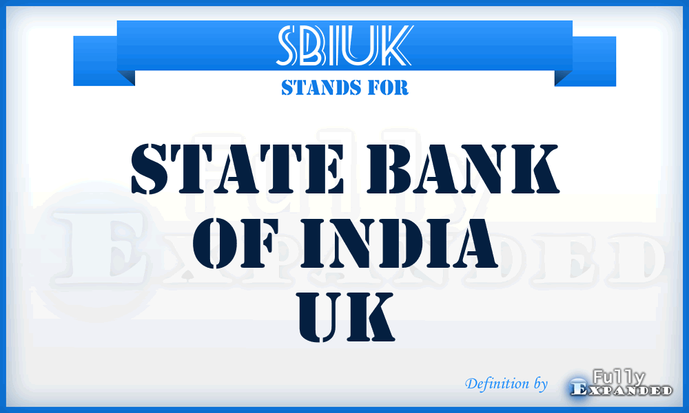 SBIUK - State Bank of India UK