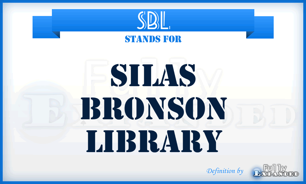 SBL - Silas Bronson Library