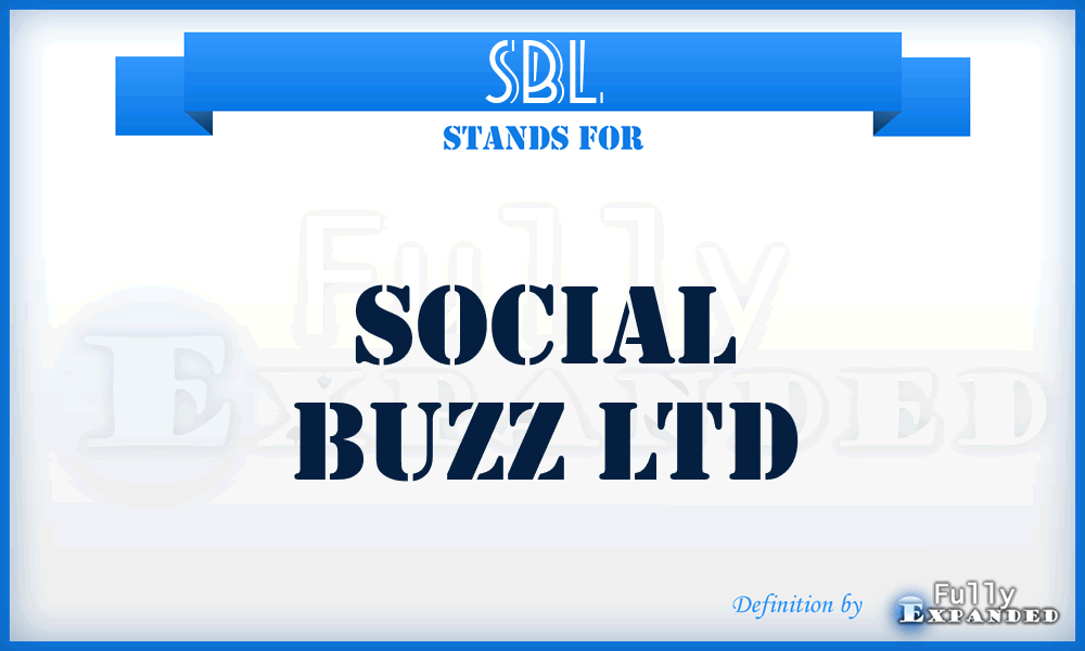 SBL - Social Buzz Ltd