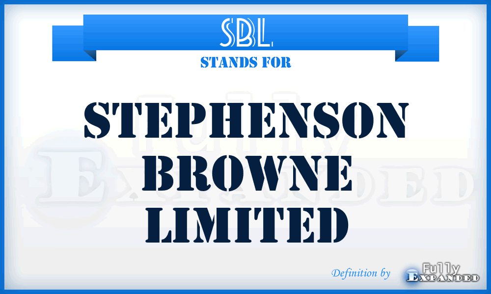 SBL - Stephenson Browne Limited