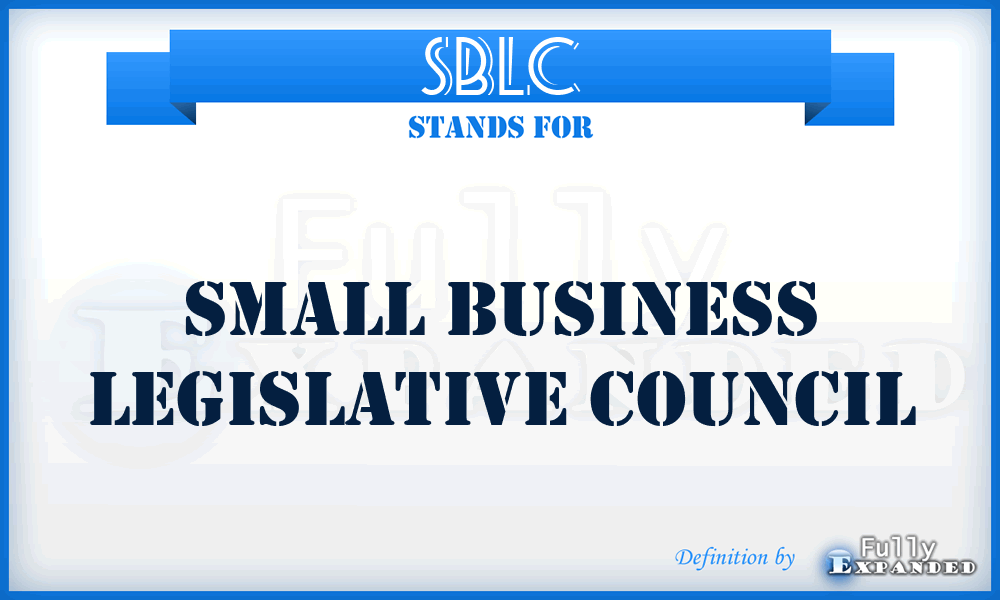 SBLC - Small Business Legislative Council
