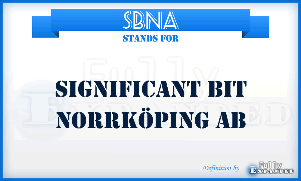 SBNA - Significant Bit Norrköping Ab