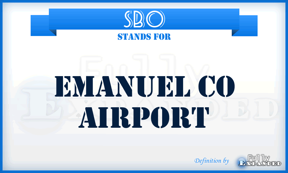 SBO - Emanuel Co airport