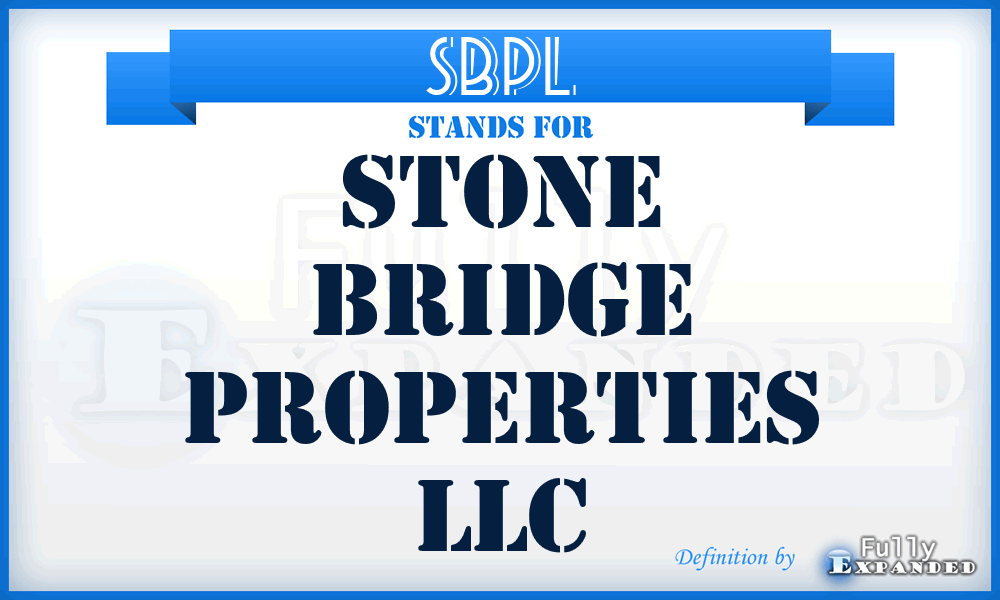 SBPL - Stone Bridge Properties LLC