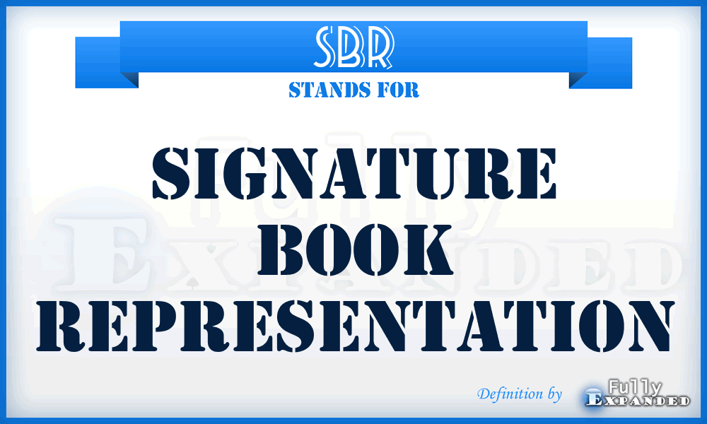 SBR - Signature Book Representation