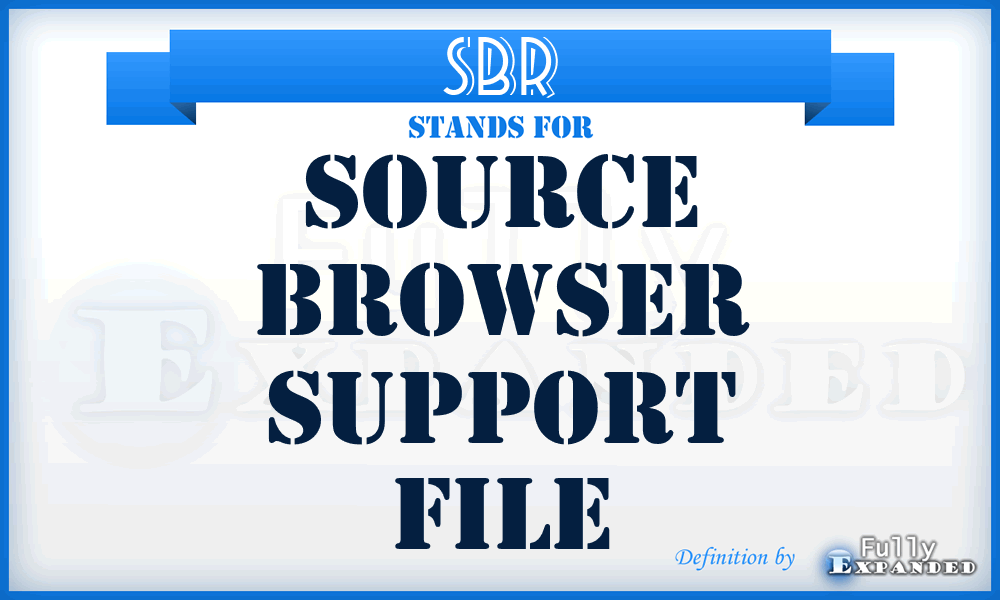 SBR - Source Browser Support file