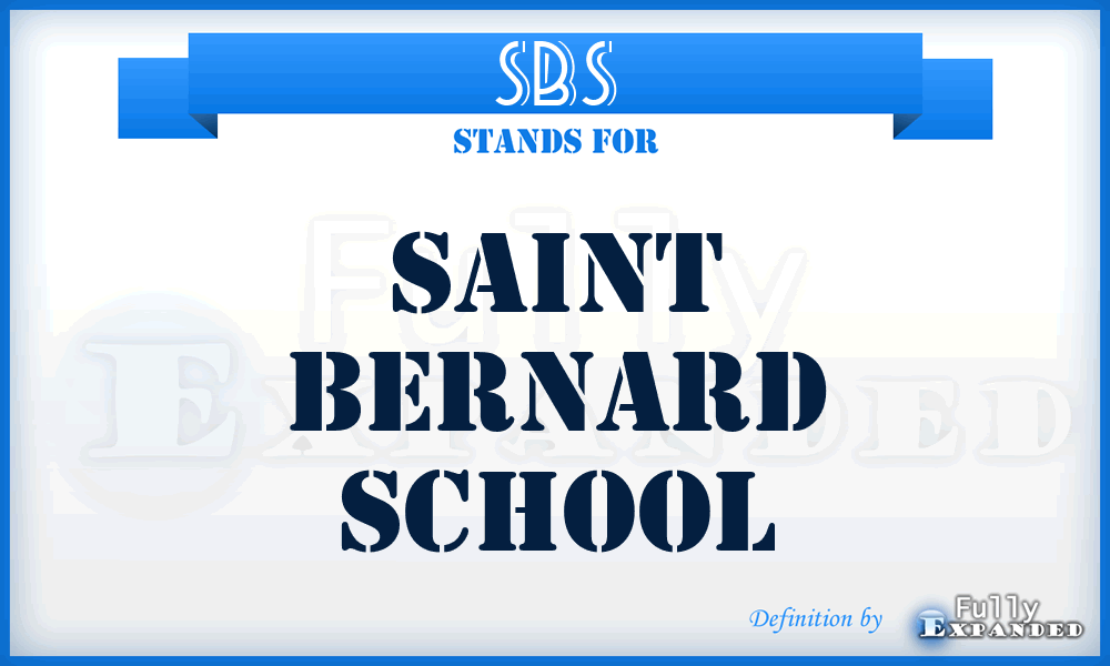 SBS - Saint Bernard School