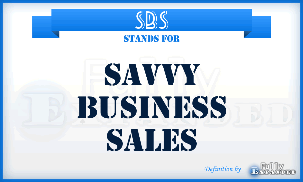 SBS - Savvy Business Sales