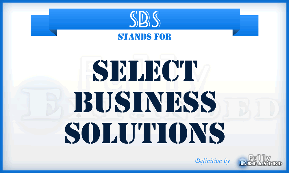 SBS - Select Business Solutions