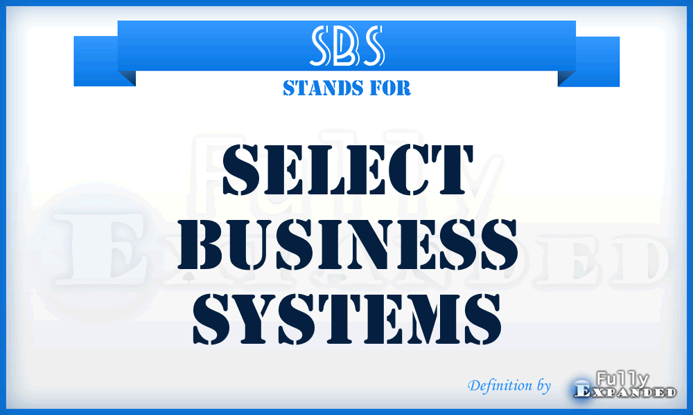 SBS - Select Business Systems