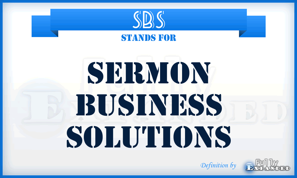 SBS - Sermon Business Solutions