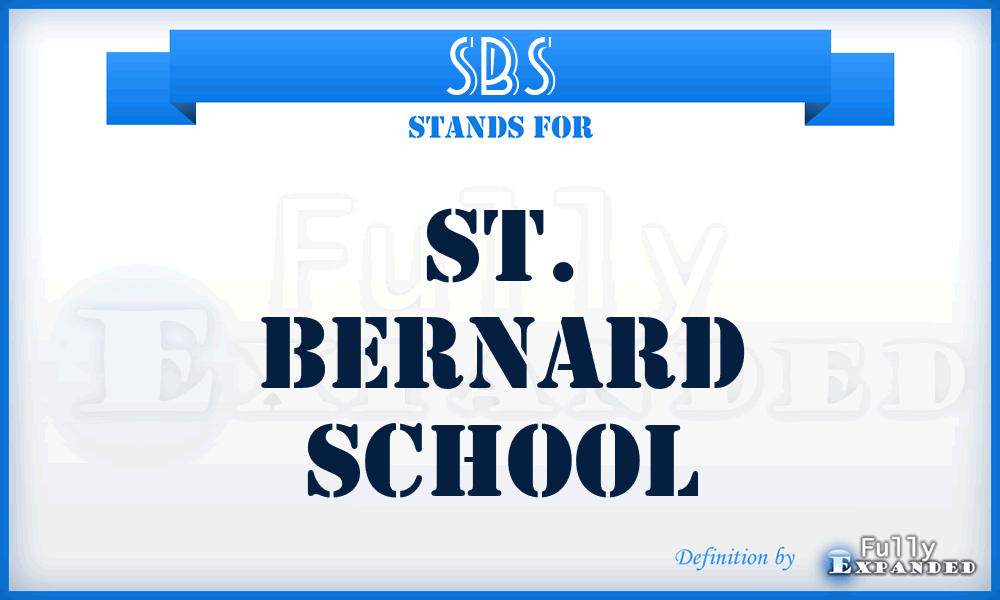 SBS - St. Bernard School