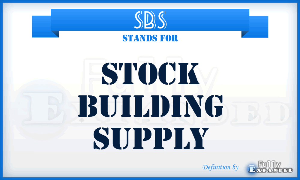 SBS - Stock Building Supply