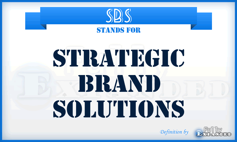 SBS - Strategic Brand Solutions