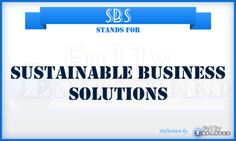 SBS - Sustainable Business Solutions