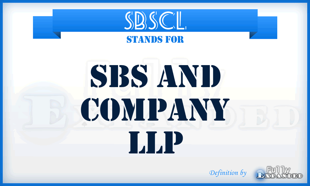 SBSCL - SBS and Company LLP