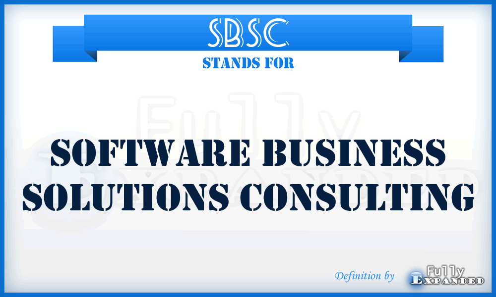 SBSC - Software Business Solutions Consulting