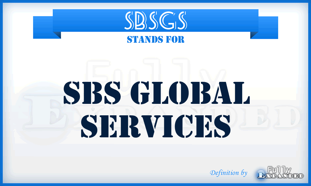 SBSGS - SBS Global Services